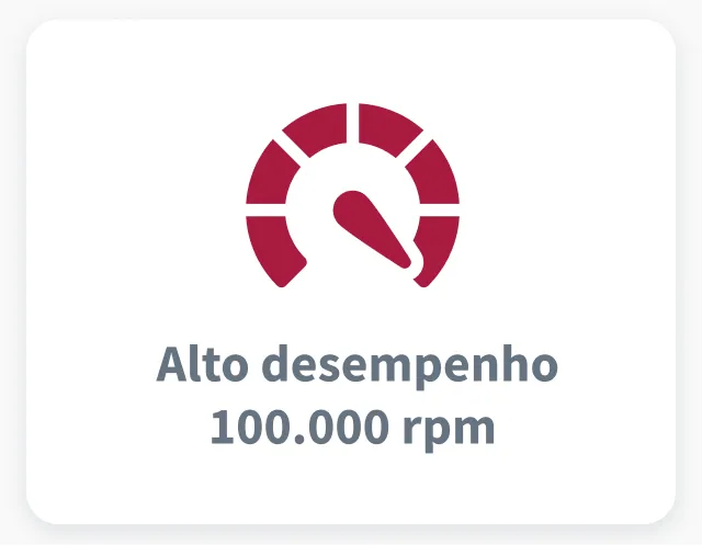 Alto desempenho 100.000 rpm