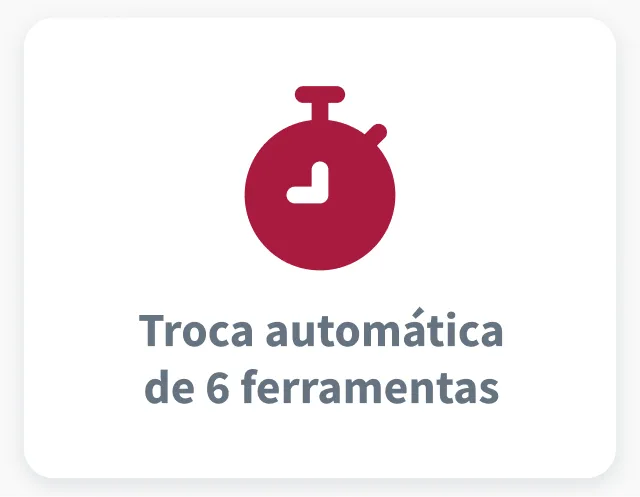 Troca autom&aacute;tica de 6 ferramentas