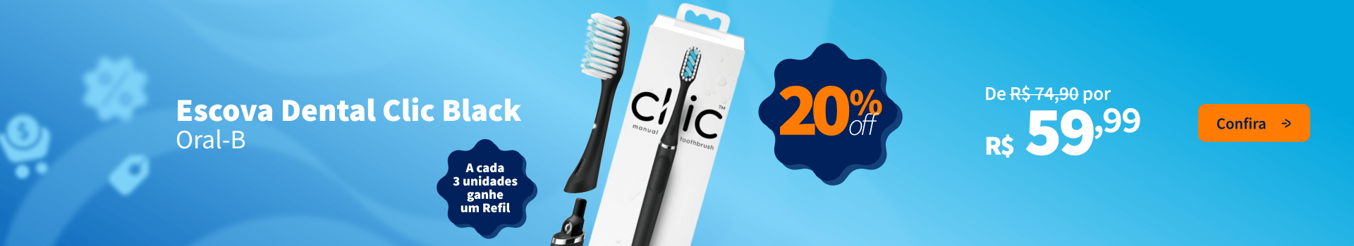 Escova Dental Clic Black Oral-B