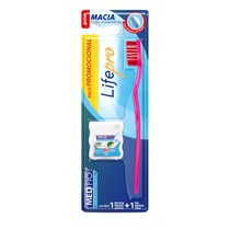 Kit Escova Dental Life Pro Adulto Macia e Fio Dental Slide Pro - Medfio