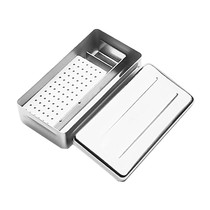 Estojo para Esterilização Inox Endodontia 72 Furos com Placa de Alumínio 20x10x5 cm - Fava