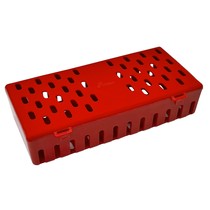 Estojo para Esterilização Plástico Steribox 3 20x9x4 cm Vermelho - Prisma