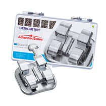 Bráquete Metálico Edgewise Advanced Series 0,022 - 100 Casos com Gancho - Orthometric