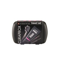Kit Escova Dental Viagem Travel Set Black Is White - Curaprox