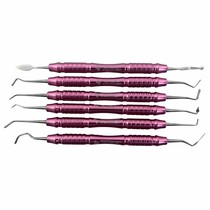 Kit Espátula e Calcador para Dentística Rosa 6 Peças - Ice