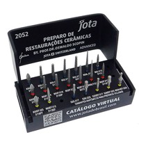 Kit Preparo de Restaurações Cerâmicas by Dr. Oswaldo Scopin 21unid. + Broqueiro - Jota