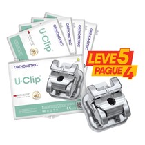 Kit Promocional Leve 5 Pague 4 Bráquete Metálico Autoligado U-Clip Roth 0,022 5x5 - Orthometric