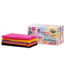 Máscara Descartável Tripla com Elástico Colorida 50unid. - Protdesc