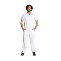 Pijama Scrub Cirúrgico Masculino Gabardine Manga Curta Tradicional Branco M - Dana Jalecos