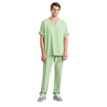 Pijama Scrub Cirúrgico Masculino Gabardine Manga Curta Easy Verde P - Dra. Cherie