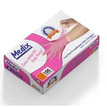 Luva Nitrílo para Procedimento sem Pó Rosa – Medix
