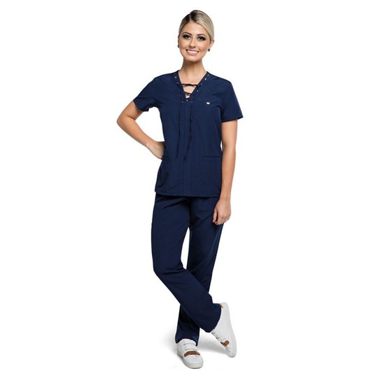 Scrub Angel Azul Marinho Dental Cremer Produtos Odontológicos