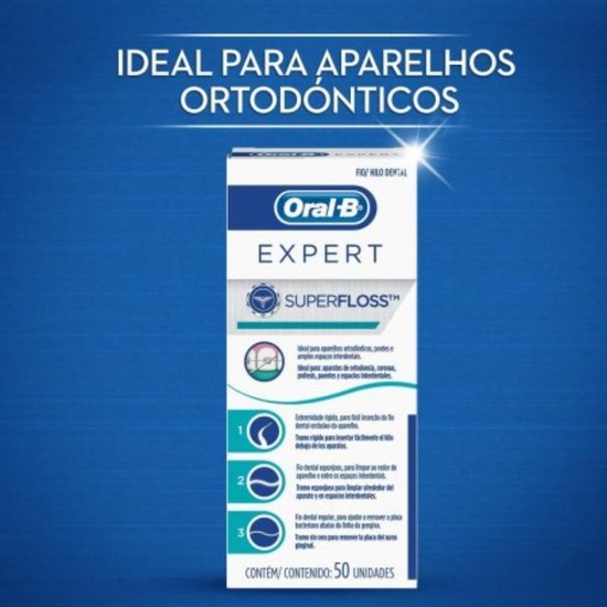 Fio Dental Oral-B Super Floss Expert 50 Unidades