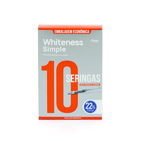 Kit Whiteness Simple 22% 10 Seringas e Ponteiras FGM