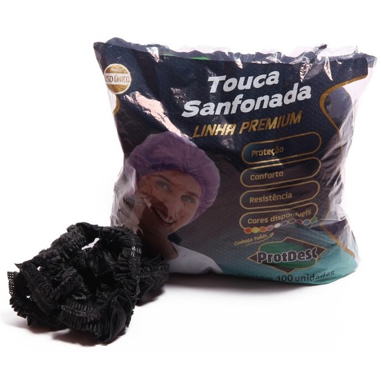 TOUCA SANFONADA PRETA PROTDESC — imagem 1